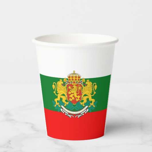 ブルガリア国旗の紙カップ 紙コップ (正面)