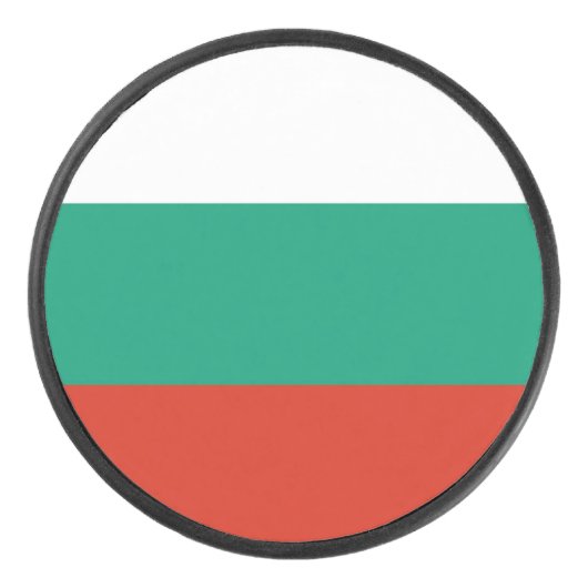 ブルガリア国旗を持つ愛国的なホッケーパック アイスホッケーパック (正面)