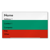 ブルガリア国旗を掲げた名刺マグネット マグネット名刺 (正面)