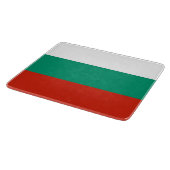 ブルガリア国旗を掲げた小さなガラス板 カッティングボード (角)