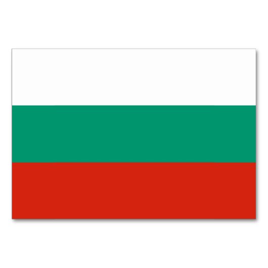 ブルガリア国旗を掲げた愛国的なテーブルカード テーブルナンバー (裏面)