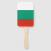 ブルガリア国旗を掲げた扇風機 ハンドファン (正面)