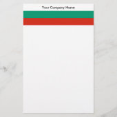 ブルガリア国旗を掲げた文房具 便箋 (正面)