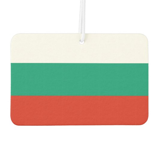 ブルガリア国旗を掲げた車用の新入生 カーエアーフレッシュナー (裏面)