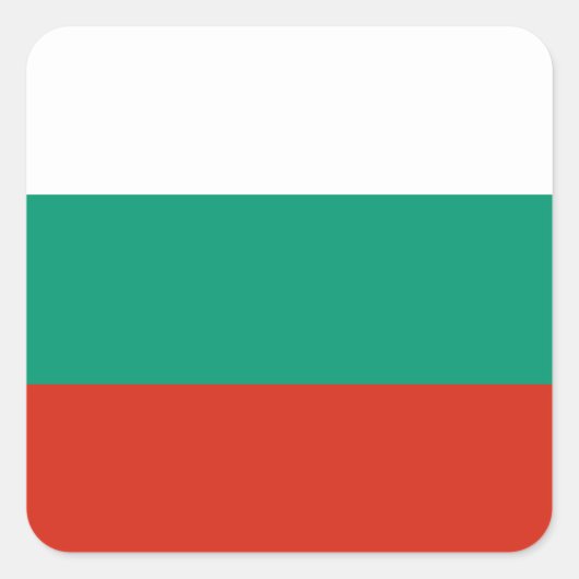 ブルガリア国旗 スクエアシール (正面)