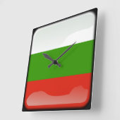ブルガリア国旗 スクエア壁時計 (傾斜)