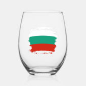 ブルガリア国旗 ステムなしワイングラス (正面)