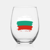 ブルガリア国旗 ステムなしワイングラス (裏面)