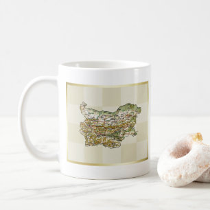 ブルガリア国旗+地図マグカップ コーヒーマグカップ