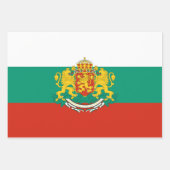 ブルガリア国旗Tricolor白緑赤四角 ラッピングペーパーシート (正面2)