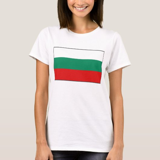 ブルガリア国旗x地図Tシャツ Tシャツ (正面)