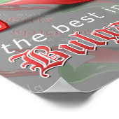 ブルガリア女性シルエット国旗 ポスター (角)