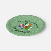 ブルガリア系アイルランド人アメリカン シャムロック フラグをパーソナライズ ペーパープレート (アングル)