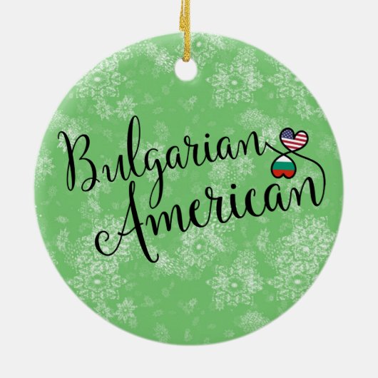 ブルガリア系アメリカハートクリスマスツリーオーナメント セラミックオーナメント (裏面)