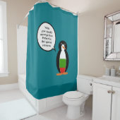 ブルガリア語でペンギンパーソナライズされた語 シャワーカーテン (インサイチュ)
