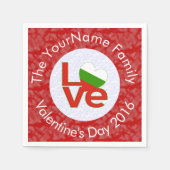 ブルガリア赤LOVE旗パーソナライズされた スタンダードカクテルナプキン (正面)