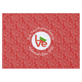 ブルガリア赤LOVE旗パーソナライズされた テーブルクロス