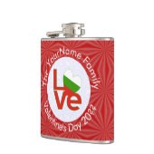 ブルガリア赤LOVE旗パーソナライズされた フラスク (左)