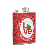 ブルガリア赤LOVE旗パーソナライズされた フラスク (右)