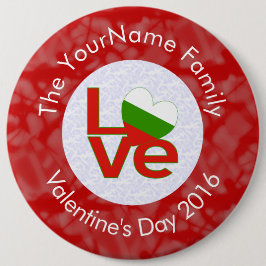 ブルガリア赤LOVE旗パーソナライズされた 缶バッジ