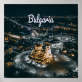 ブルガリア首都ソフィアアレキサンダーネフスキー大聖堂 ポスター (正面)