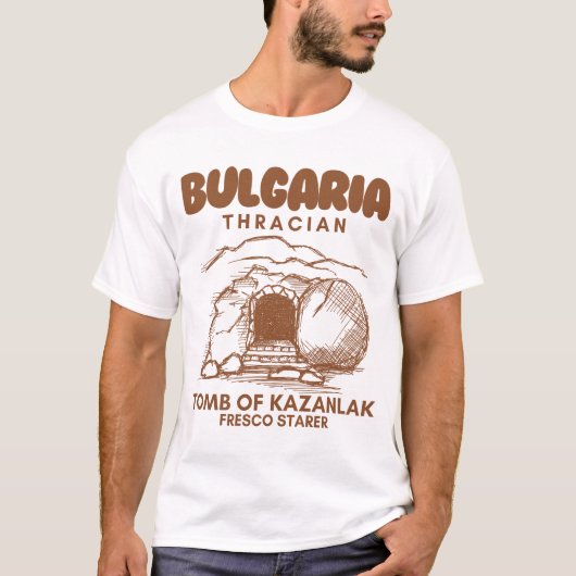ブルガリア:カザンラクのトラキア人の墓のフレスコ画スター Tシャツ (正面)