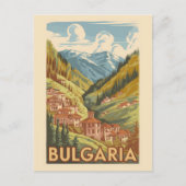 ブルガリア・パインターリーイラストレーショントラベルアートヴィンテージ ポストカード (正面)