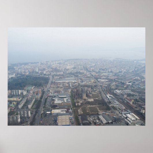 ブルガリア,ブルガスシティの空中表示 ポスター (正面)