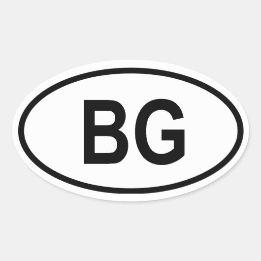 ブルガリア「BG」 楕円形シール (正面)