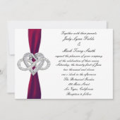 ブルガンディインフィニティハート結婚式招待状 招待状 (正面)