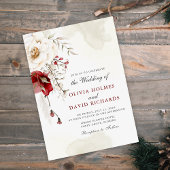 ブルガンディウィンターエレガンス結婚式招待状 招待状