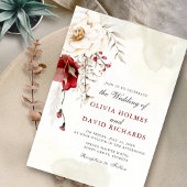 ブルガンディウィンターエレガンス結婚式招待状 招待状