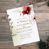 ブルガンディウィンターエレガンス結婚式招待状 招待状