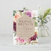 ブルガンディウォーターカラーリースブライダルシャワーブランチ 招待状 (スタンド正面)