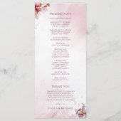 ブルガンディウォーターカラー秋ブーケエレガントな結婚式 プログラム (裏面)