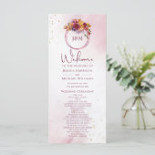 ブルガンディウォーターカラー秋ブーケエレガントな結婚式 プログラム (スタンド正面)