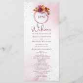 ブルガンディウォーターカラー秋ブーケエレガントな結婚式 プログラム (正面)