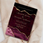 ブルガンディエレガンス金ゴールドグリッターアゲ結婚ート 招待状<br><div class="desc">ブルゴーニュエレガンス金ゴールドグリッターアゲート結婚式招待状。作成©ルバ結婚式。</div>