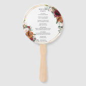 ブルガンディオレンジアイボリーフローラ金ゴールド結婚式 プログラム ハンドファン (裏面)