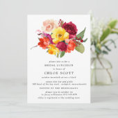 ブルガンディオレンジイエローピンクフローラブライダルルンチョン 招待状 (スタンド正面)