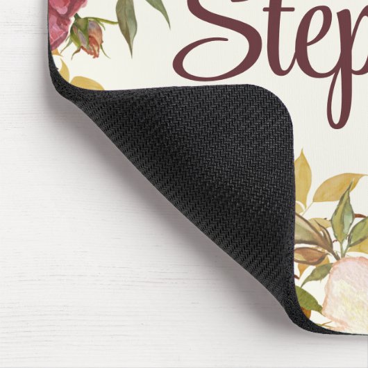 ブルガンディオレンジウォーターカラー秋秋のフローラ名 マウスパッド (コーナー)