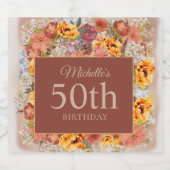 ブルガンディオレンジクリームフローラ誕生日名年齢 ビールラベル (シングルラベル)