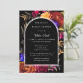 ブルガンディオレンジパープルピンクオータムブライダルシャワー 招待状 (スタンド正面)