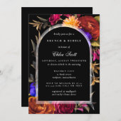ブルガンディオレンジパープル秋ブライダルブランチ&バブリー 招待状 (正面/裏面)