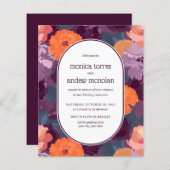 ブルガンディオレンジパープル花模様ヴィンテージウェディング (正面/裏面)