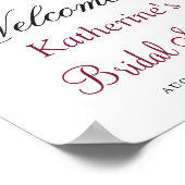 ブルガンディオレンジピンクフローラブライダルシャワー標識 ポスター (角)