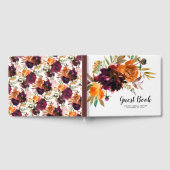 ブルガンディオレンジフローラベビーブライダルシャワー ゲストブック (全面)