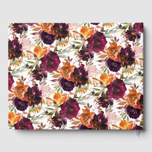 ブルガンディオレンジフローラベビーブライダルシャワー ゲストブック (裏面)