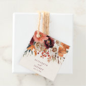 ブルガンディオレンジフローラ秋の結婚式 フェイバータグ (インサイチュ)