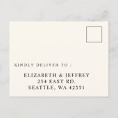 ブルガンディオレンジフローラ秋の結婚式RSVP ポストカード (裏面)